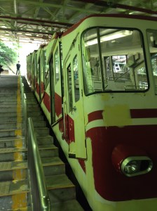 Up to Koyasan we go on the cablecar!